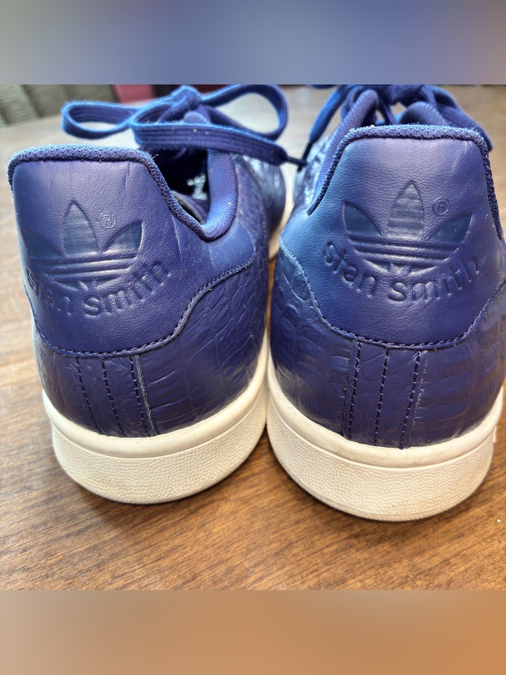 Adidas Stan Smith Croc Embossed  Navy Blue Size 11 AQ2730 Mens  1/16 - Picture 14 of 14